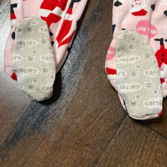 Carters Santa pajamas sleeper one piece with feet 18 months fleece girls - Picture 4 of 6